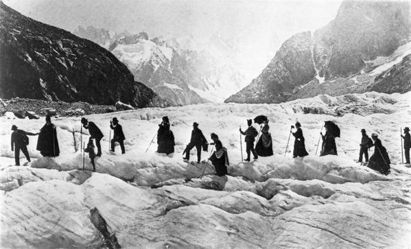 Traversing the glacier in the Victorian era